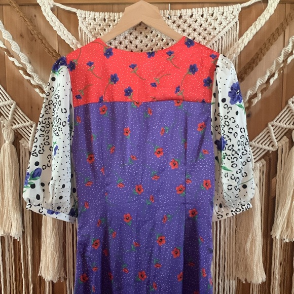 Liquorish Floral Mixed Print Button Down Dress Size 4 - Picture 9 of 10